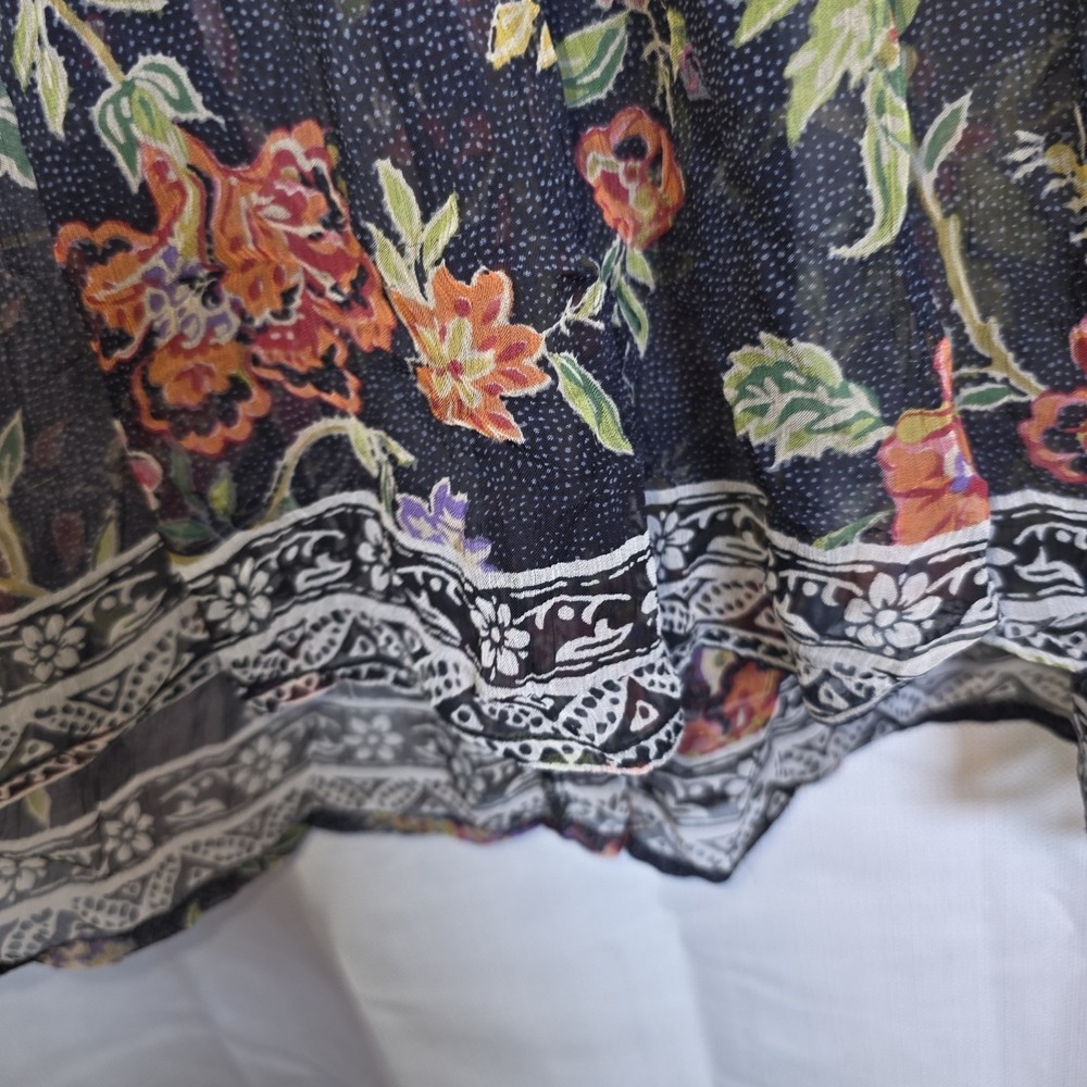 Maeve Anthropologie Babydoll Dress Womens S Forest Fairy Sheer Romatic V Neck - Picture 8 of 11